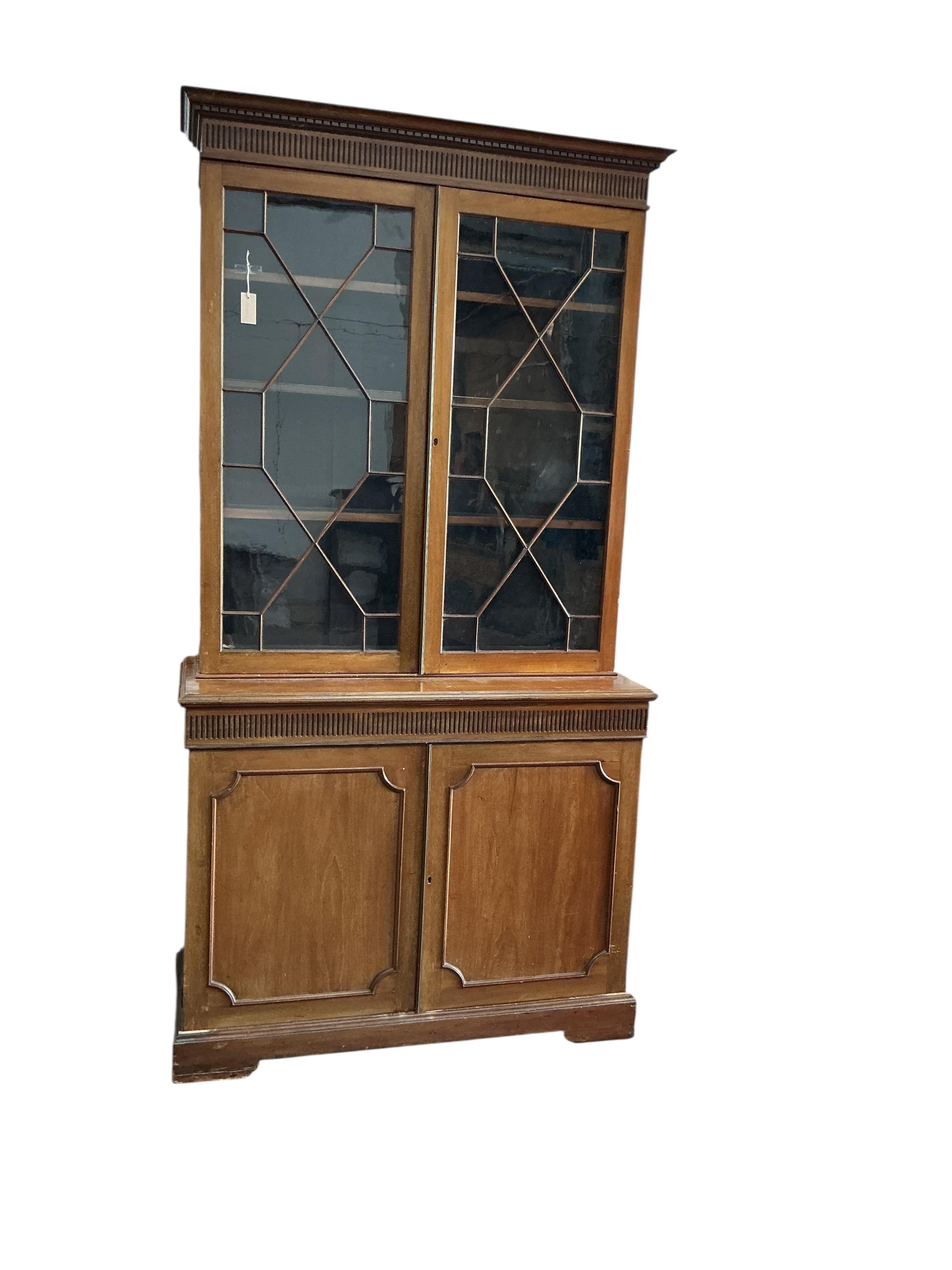 An Edwardian George III style mahogany library bookcase, width 121cm, depth 52cm, height 244cm